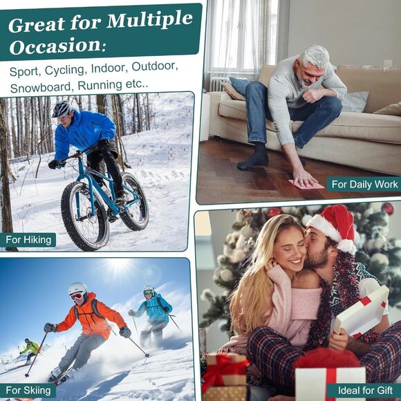 5 Pack Merino Wool Socks - Men's Winter Warm Thermal Hiking Socks for Camping an - Picture 6 of 6